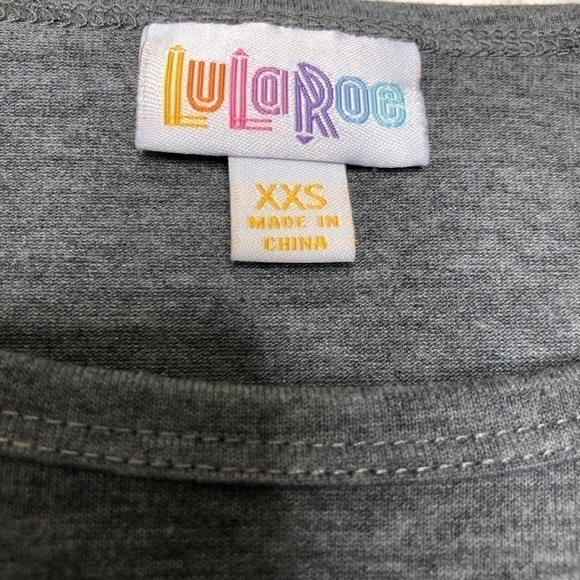 NEW - Lularoe Irma Solid Gray w/ Tribal Aztec Print on Black - Size XXS - Picture 4 of 6